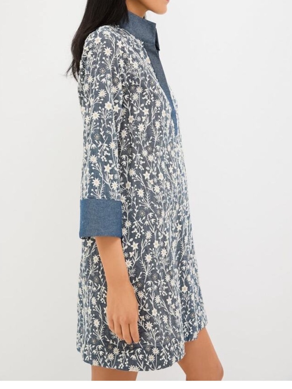 Tuckernuck Embroidered Chambray Wildflower Meadows Megan Dress - Picture 4 of 7